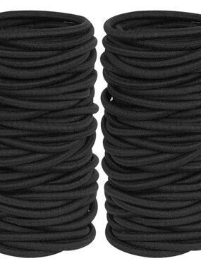 120 Pieces Black Hair Ties for Thick and Curly Hair Ponytail Holders Hair Elasti